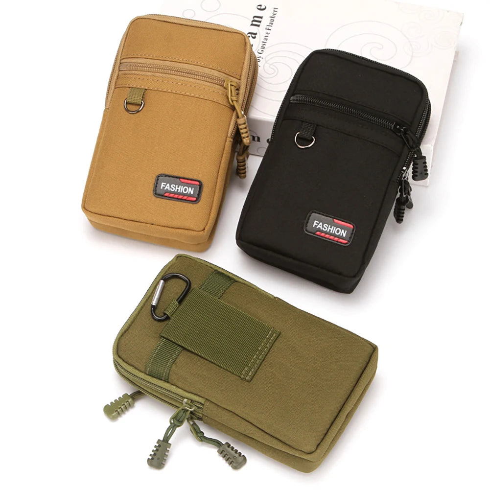Lightweight 7 Inch Phone Pouch Belt Waist Bag Portable Coin Phone Organizer Bag Nylon Wear-resistant for Outdoor Camping Hunting
