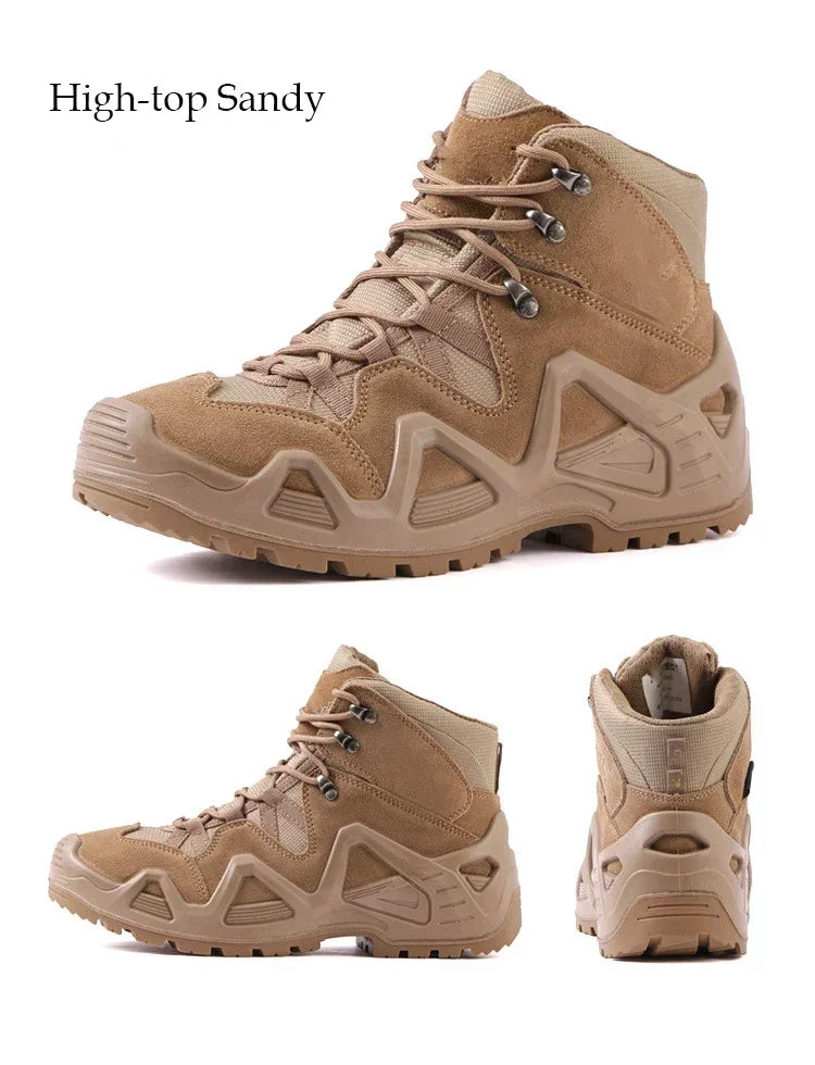 Outdoor Hiking Boots Men's Lace Up Breathable Training Tactical Hiking Desert Boots Plus Size Shoes Botas Militares Masculinas