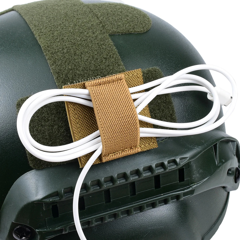 Tactical Headset Wire Harness Strap Elastic Organizer Headset Wire Harness Hook Loop Sticker Helmet Vest Accessories