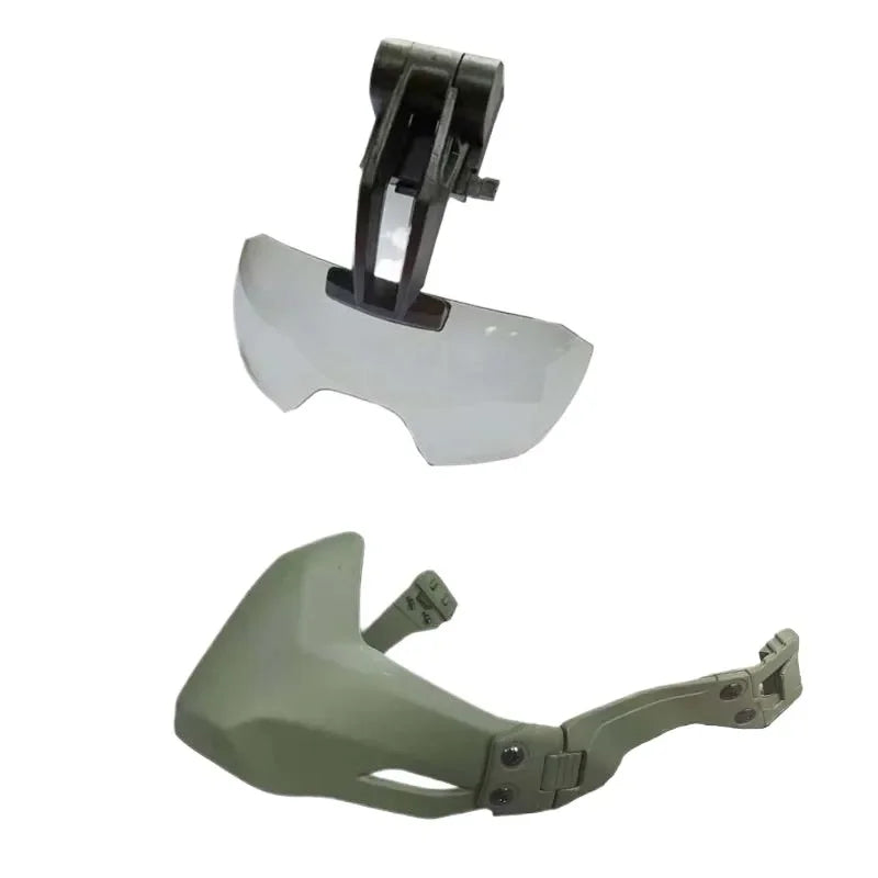 Tactical Helmet with Goggles and Folding Half Face Mask for Outdoor Sports Compatible with FAST MICH Wendy Helmet Safety Gear