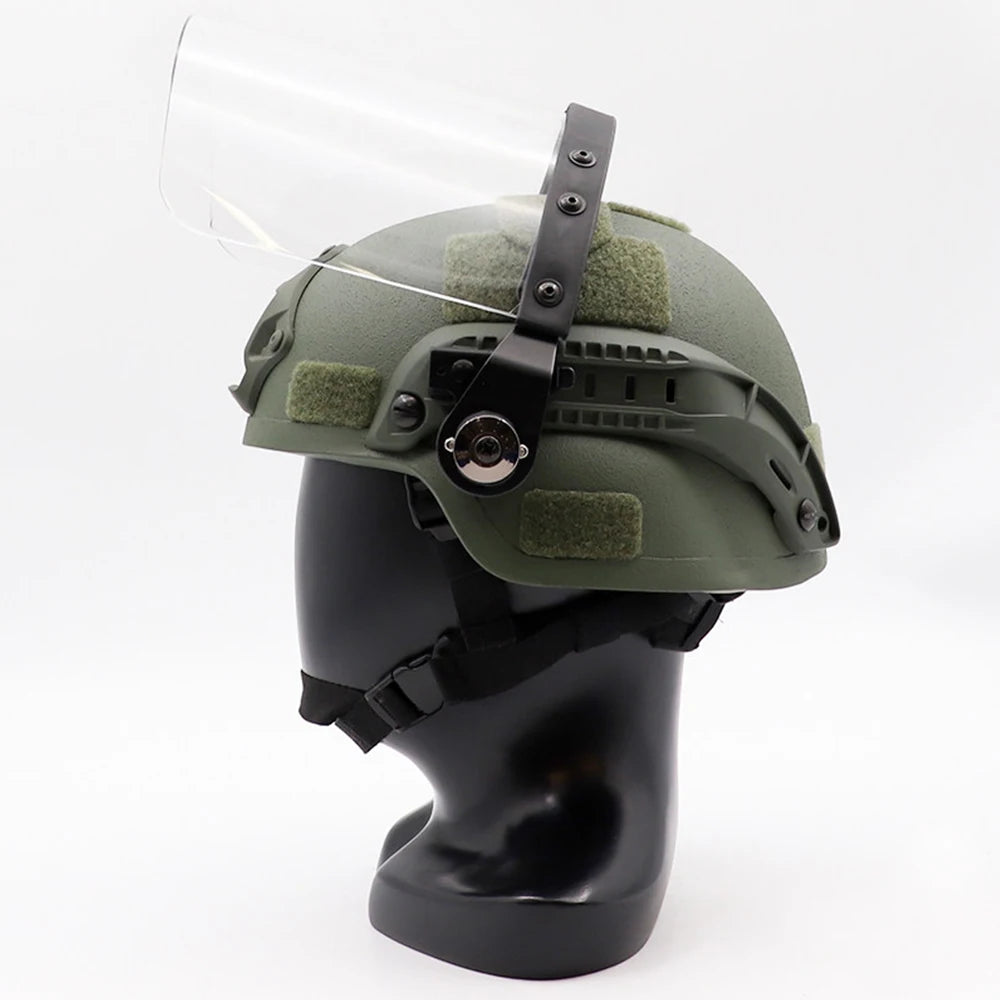 FAST/MICH Tactical Helmet - High-Strength Anti-Riot Clear Visor | Airsoft CS BB-Resistant Face Shield (Civilian Use)