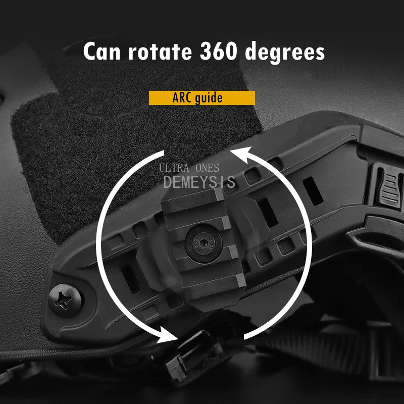 Tactical Helmet Side Guide Rails Adjustable Fast Helmets Mount Adapter 360 Degrees Outdoor Hunting Wargame Helmets Accessory