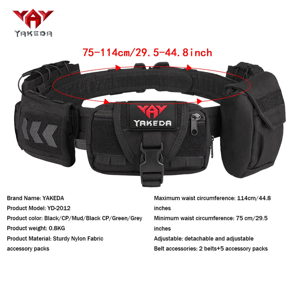 YAKEDA modular waistband with multiple attached straps, quick release buckle, detachable, and reconstituted fabric, durable