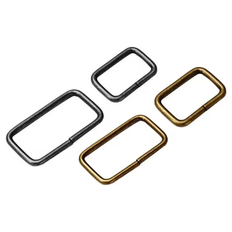 10pcs/lot Metal Slides Adjustable Rectangle D Ring Belt Ribbon Roller Pin Buckle For Backpacks Bag Cat Buckles DIY Accessories