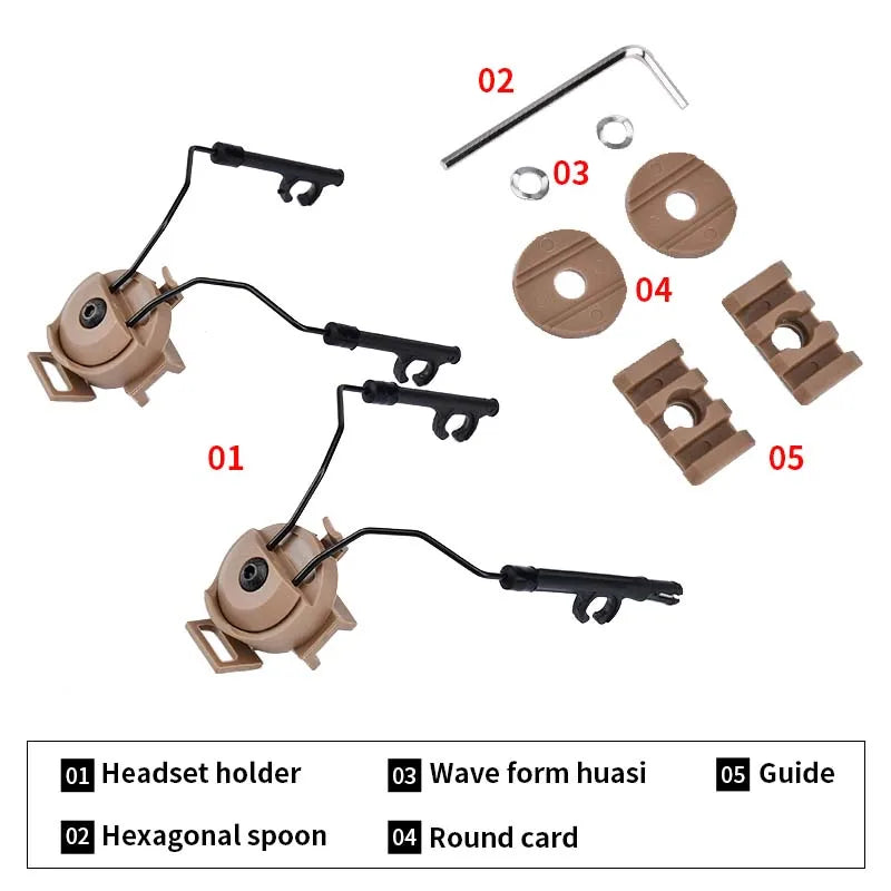 Tactic Fast Rail Mounts Adapter Headset Bracket headphone Holder Set Shooting Helmet ARC Rail Adapter sordin