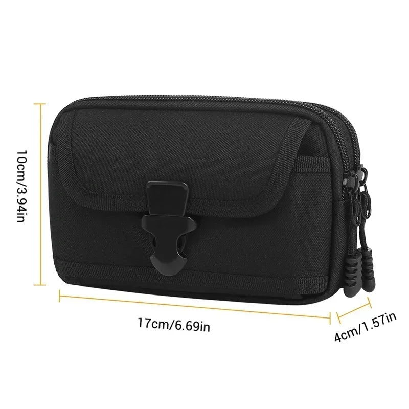 6.5-Inch Nylon Tactical Molle Bag Waistband Waist Bag Pocket Outdoor Phone Bag Waterproof Molle  Equipamiento