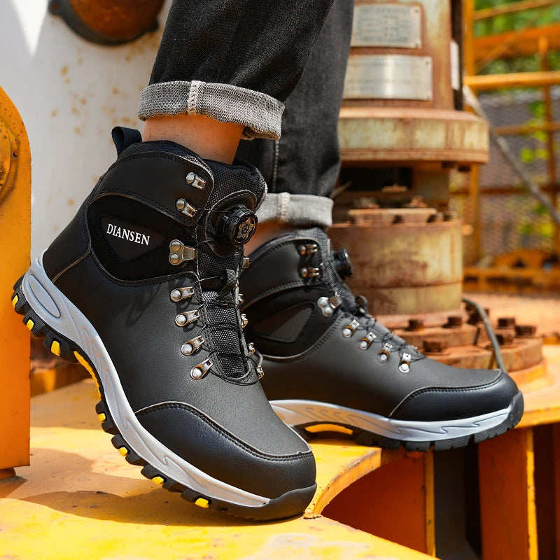 Rotary button Work Boots Indestructible Safety Shoes Men Steel Toe Shoes Puncture-Proof Sneakers Male Footwear Non Slip Work