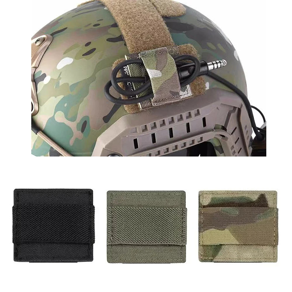 Tactical Headset Wire Harness Strap Elastic Organizer Headset Wire Harness Hook Loop Sticker Helmet Vest Accessories