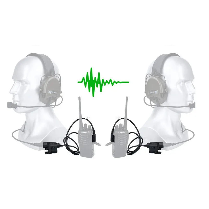 U94 PTT Cable Plug Tactical Tactical Headset for Baofeng UV-5R UV-S9 Plus UV-82 AR-152 UV-10R Walkie Talkie Two Way Radio Plug