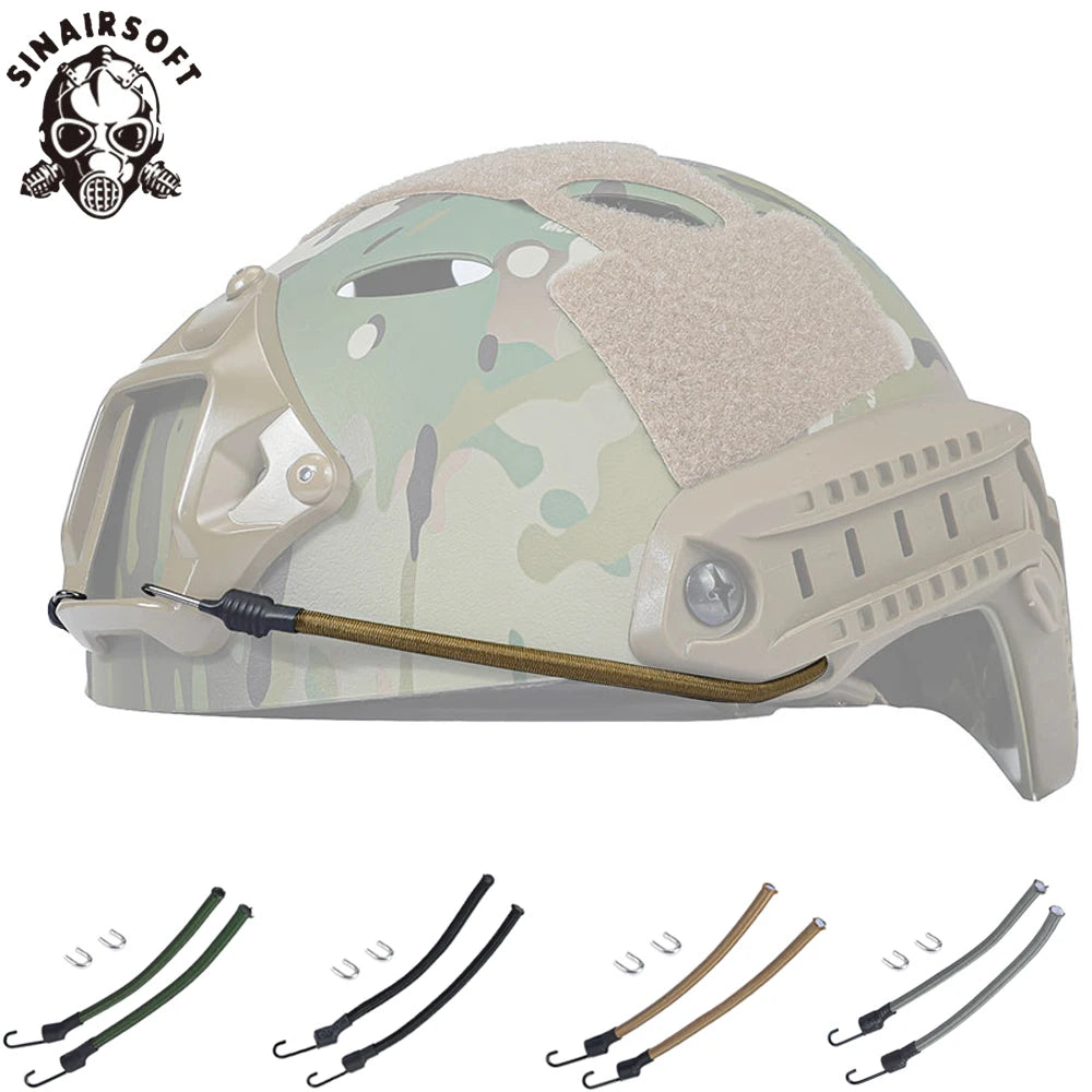 SINAIRSOFT 2pcs/set Tactical Helmet Guide Rail Safety Nylon Rope With Fixing Ring for Fast Helmet Helmet Accessories