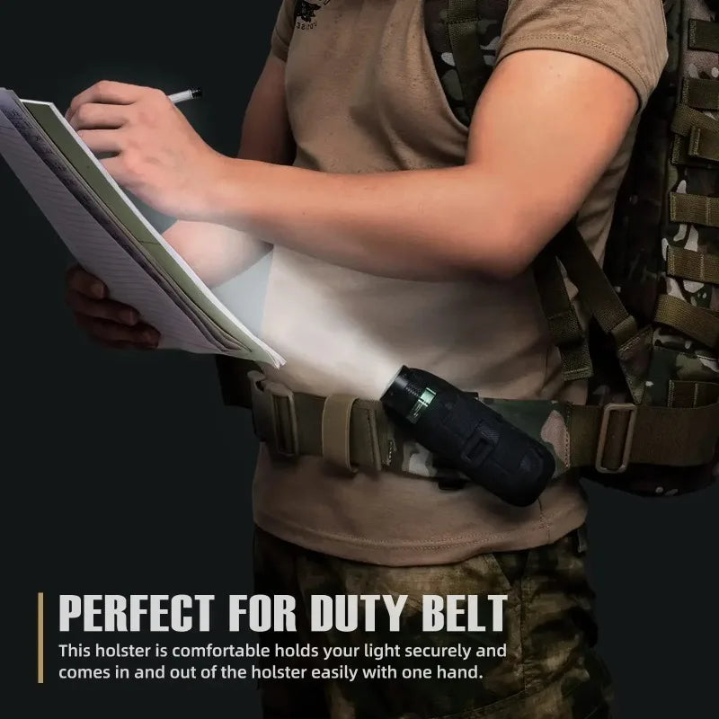 360 Degree Tactical Flashlight Holster Belt Torch Bag Durable Hunting Lighting Accessory Survival Kits Holster Rotary Torch Case
