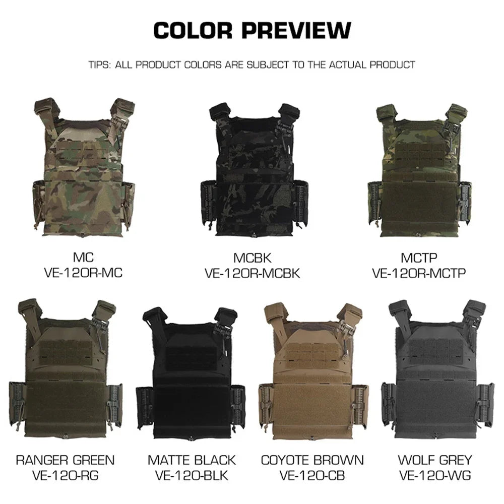SS Style LV-120 Plate Carrier Kit Tactical CS Airsoft Hunting Training Vest with Quick Release System Adjustable Cummerbund Belt