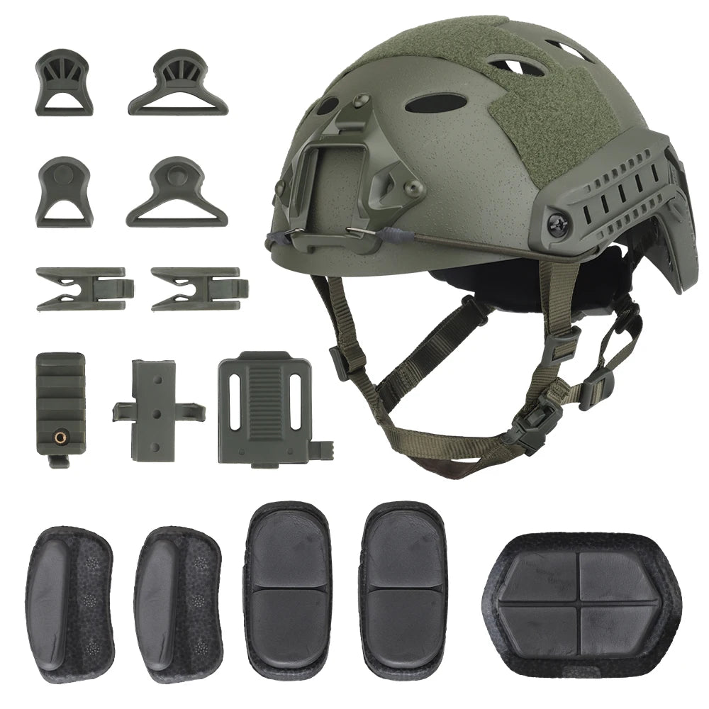 Tactical Fast PJ Helmet Paintball Airsoft Shooting Training Outdoor Hunting Sports Protective Helmets M/L Sandblasted Version