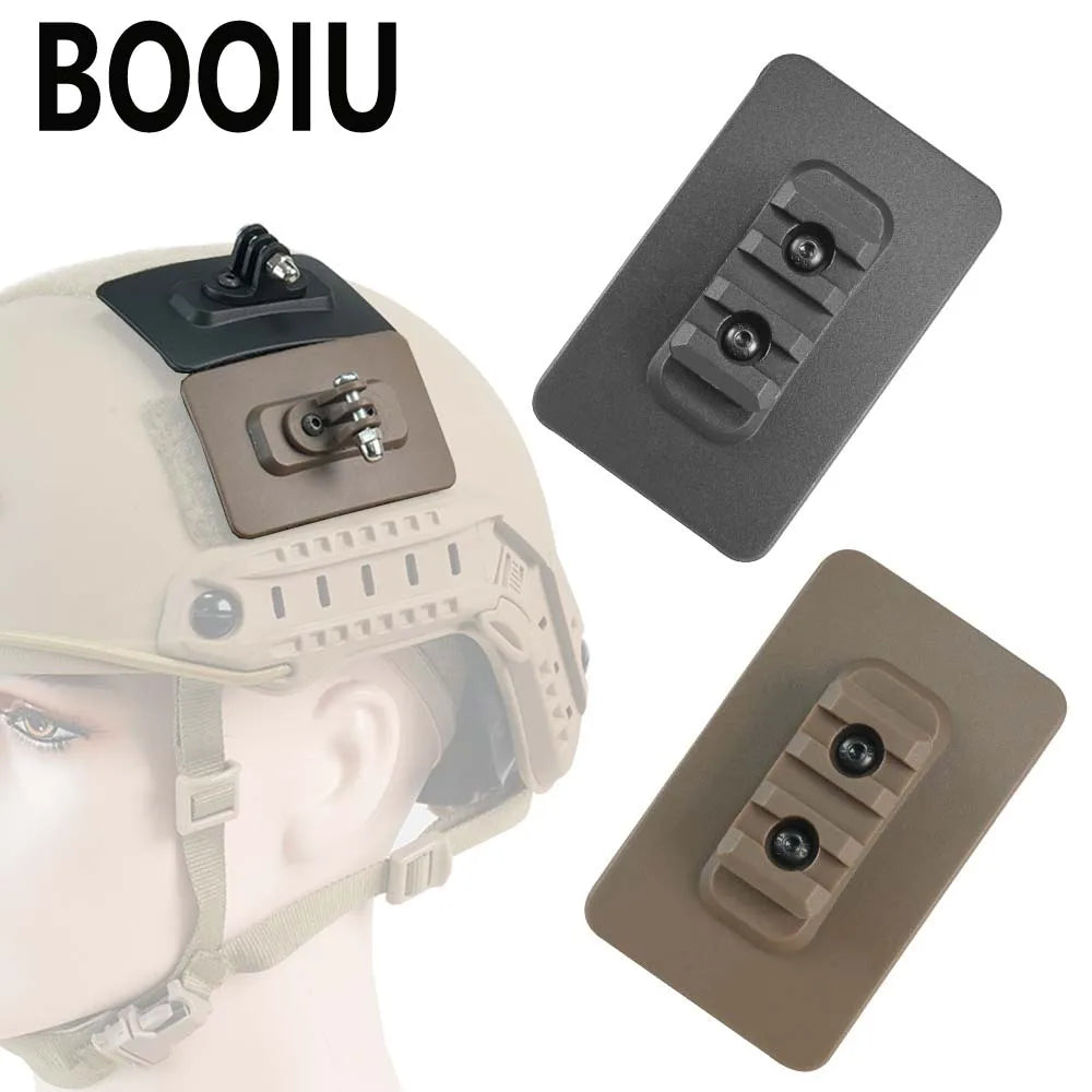 BOOIU Multi-Purpose Tactical Helmet Quick-Release Accessories: GoPro Mount Velcro Quick-Install Plate