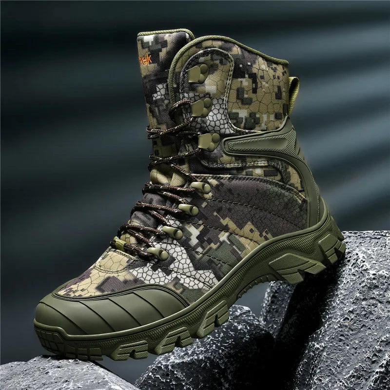 Male Hiking Tactical Shoes High Upper Outdoor Mountain Sports Shoes Camouflage Hunting Boots Desert Boots
