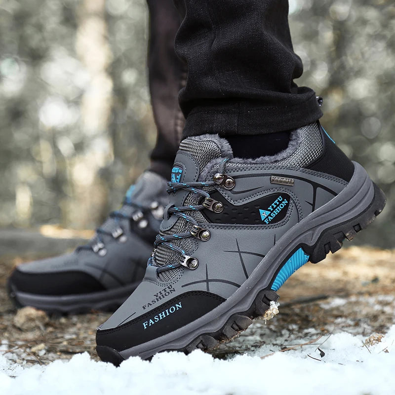 Men Fashion Ankle Boots Winter Warm Plush Snow Boots Men Outdoor Sneakers Work Boots Male Rubber Winter Men's Boots Big Size 47