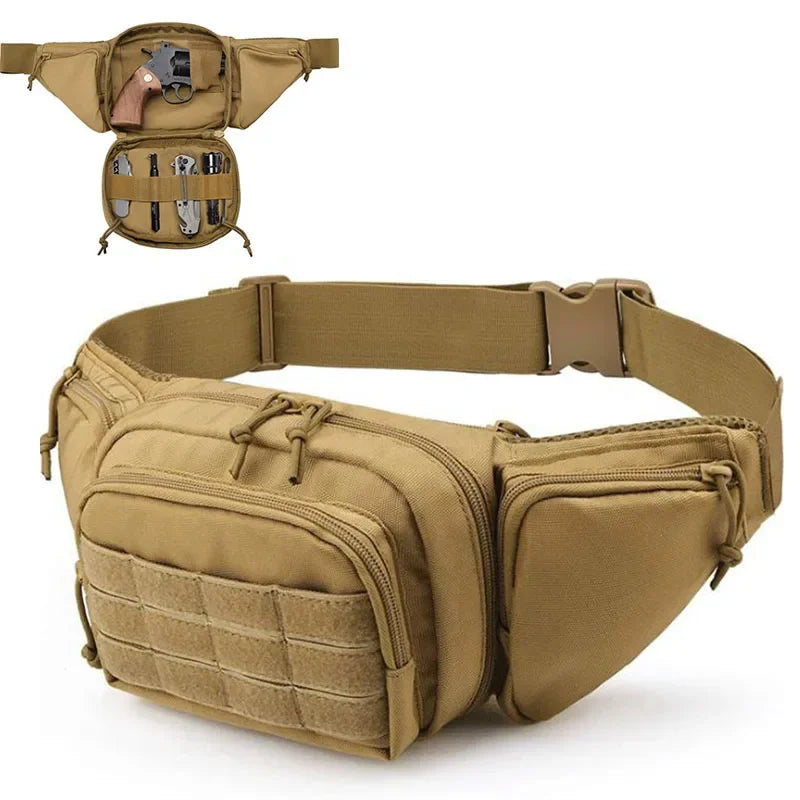 Tactical Pistol Bag Chest Waist Handgun Bag Holster Gun Fanny Pack with Magazine Pouch Holder for GL 17 19 Beretta M9 SIG
