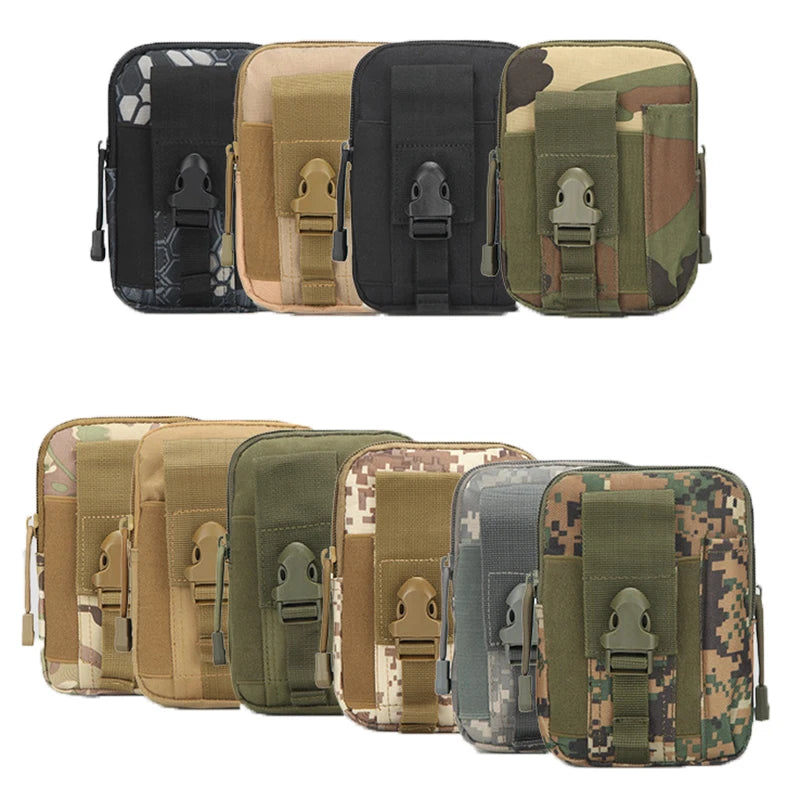 Outdoor Men Waist Pack Bum Bag Pouch Waterproof Tactical Military Sport Hunting Belt Molle Nylon Mobile Phone Bags Travel Tools