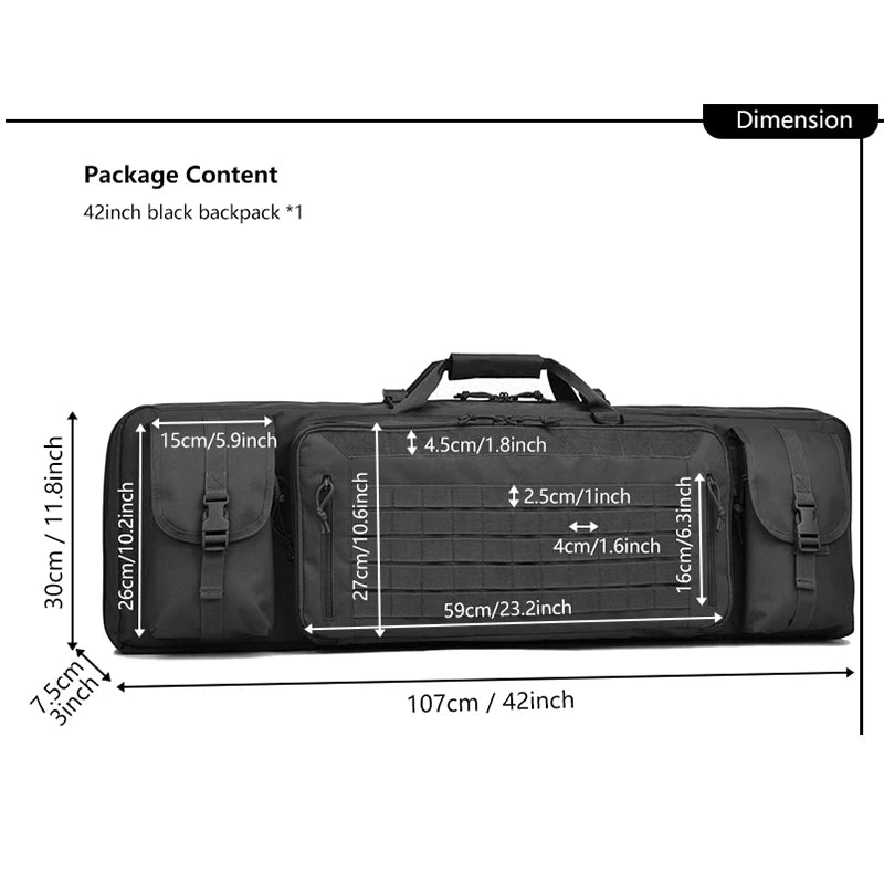 Tactical Rifl Bag Double Gun Case Carbine Backpack with Molle System Outdoor Hunting Reinforced Rucksack for Transportation