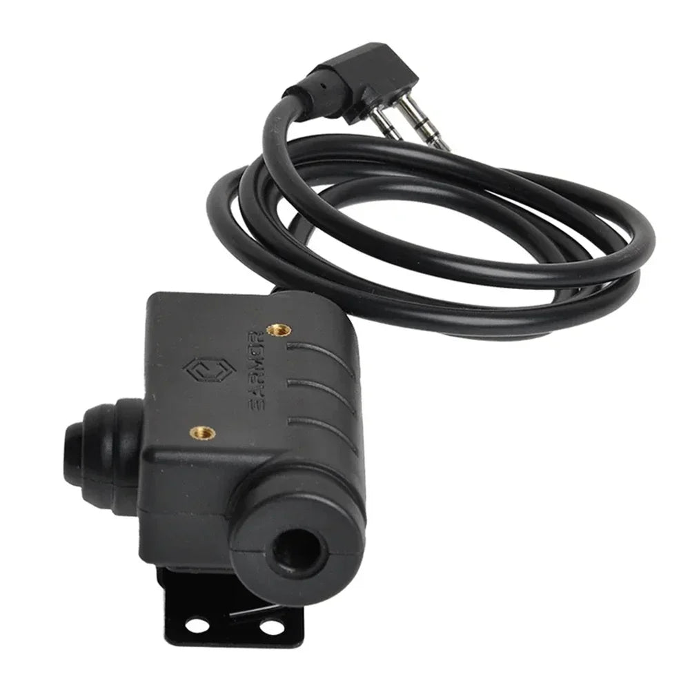 EARMOR Tactical PTT Tactical Headset Button activated push-to-talk PTT adapter M51/M52 and AUX radio interface KENWOOD