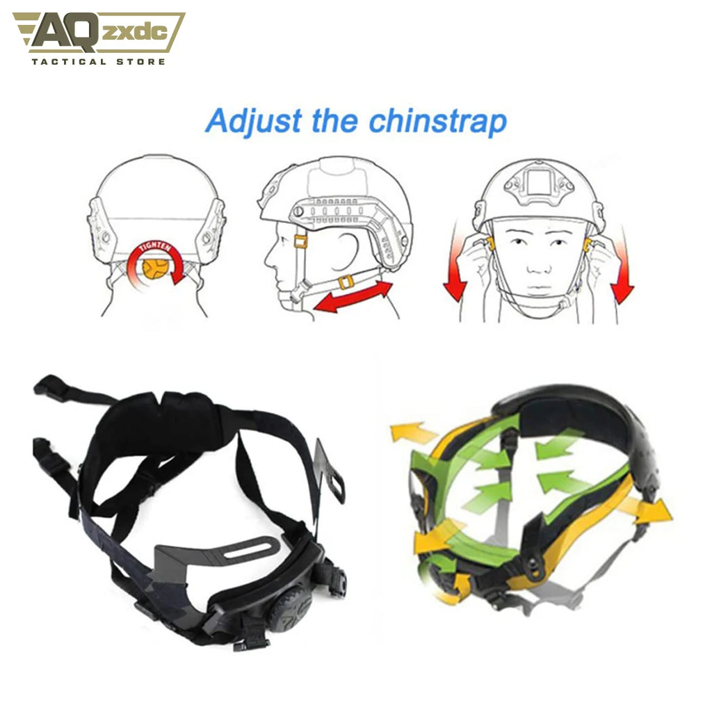 AQzxdc Airsoft Helmet Set Tactical Goggles Helmet Light Signal Light Tactical Flashlight and Night Vision Goggle Mount Bracket