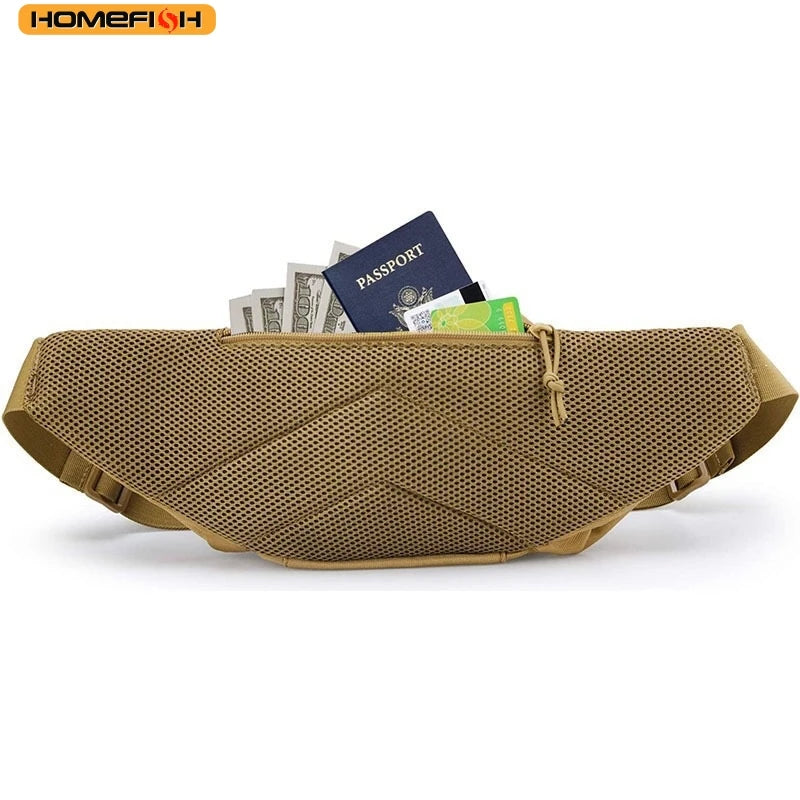 HOMEFISH Men Waist Fanny Pack Belt Bag Tactical Military Motorcycle Rider Sports Climb Camping Nylon Male Tool Sling Chest Hip
