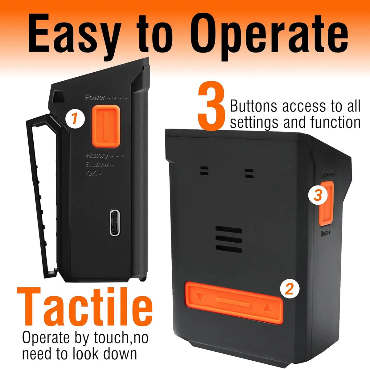 Shot Timer for Shooting, IPSC/USPSA/IDPA Practice Tool, Vertical Screen, 9 Sensitivity, 72H Battery, Par/Delay Modes, One-Hand