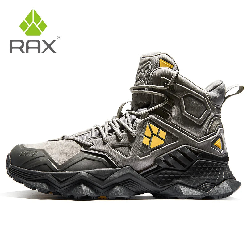 RAX Hiking Boots Men Waterproof Winter Snow Boots  Lightweight Trekking Shoes Warm Outdoor Sneakers Mountain Boots Men