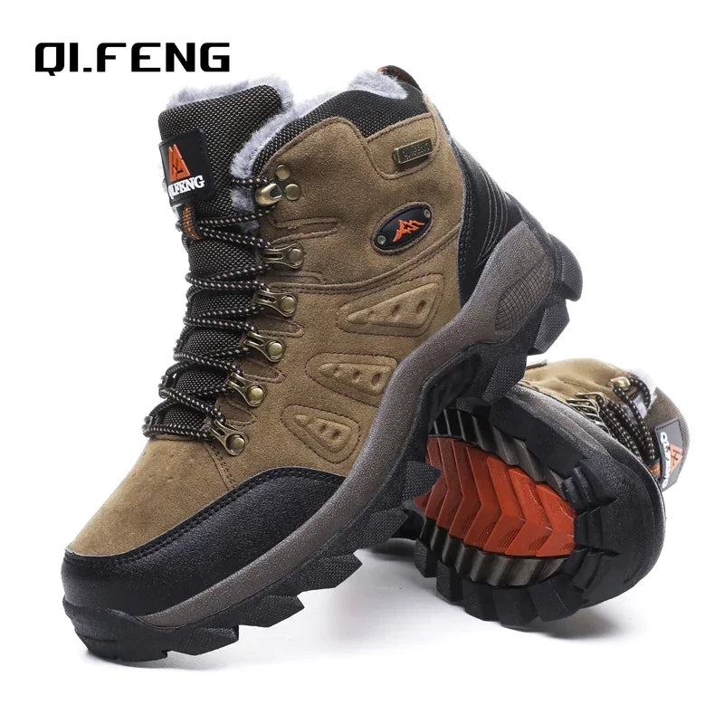 Winter Plush Warm Men's Boots Comfortable Non-slip Hiking Walking Boots Men's Outdoor Hunting Tactical Sports Men's Snow Boots