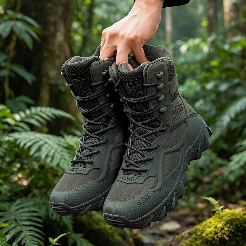 Men Climbing Shoes Tactical Boots Outdoor Field Training Shoes Breathable Mountain Hiking Shoes Sneakers Non-slip Hunting Boots