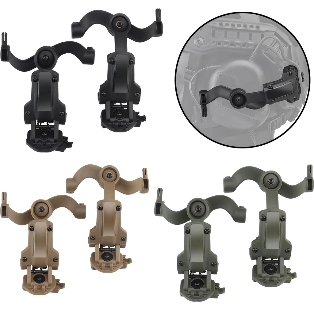 Multi-Angle Rotation Helmet Rail Adapter for Tactical Headset Fit OPS Core ARC and Team Wendy Rail