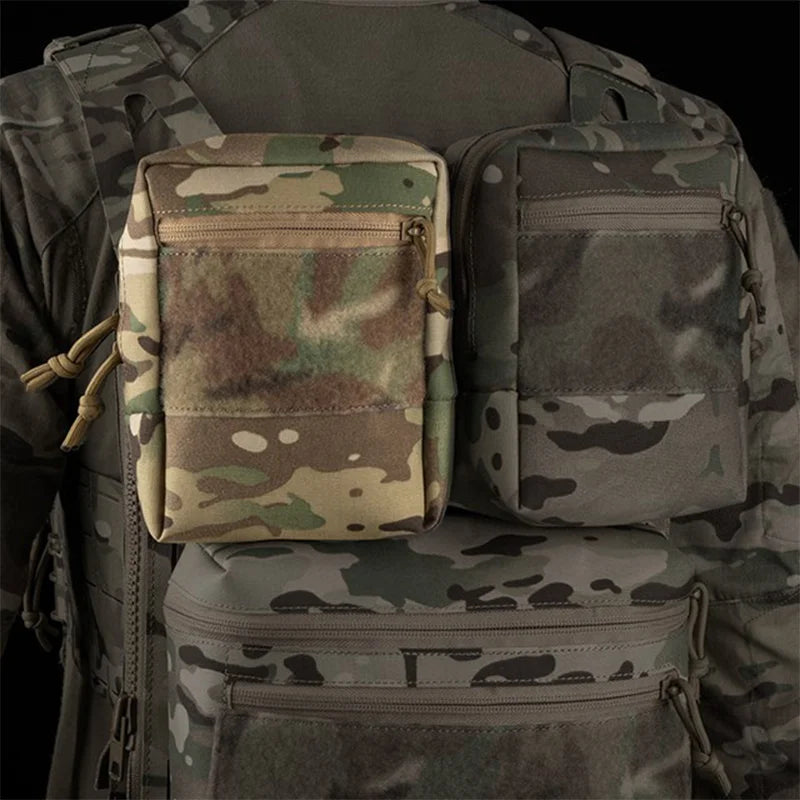 Large Capacity Extended Height MOLLE Pouch Fabric Fastener Design Belt Vest and Gear Panel Mount Outdoor Equipment Storage