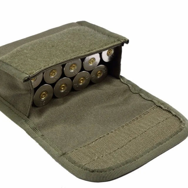 10-Grid Tactical Ammo Pouch - 10 Round Shotgun Shell Holder, MOLLE Waist Bag for Outdoor Shooting, EDC Nylon Magazine Pouch