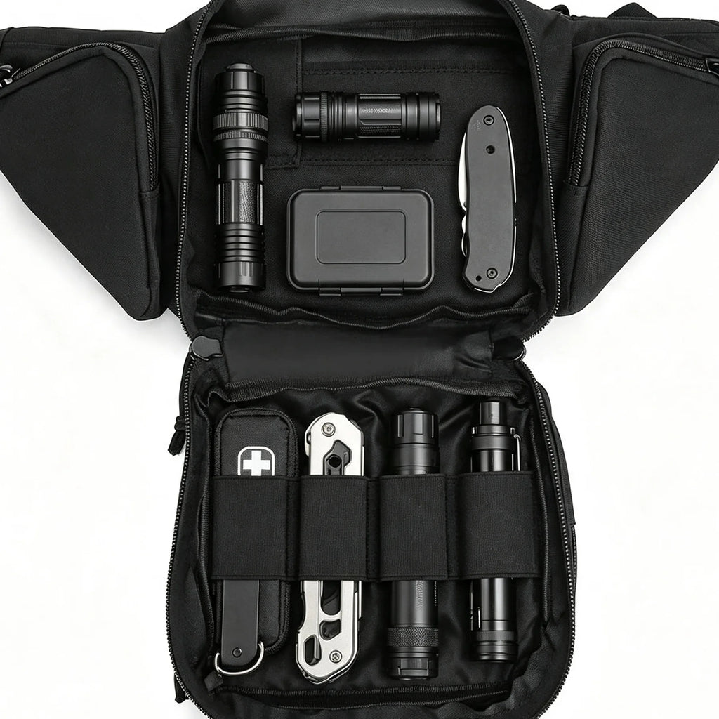 Tactical Concealed Carry Fanny Pack Multifunctional EDC Waist Bag Outdoor Molle Storage Pouch for Camping Hiking