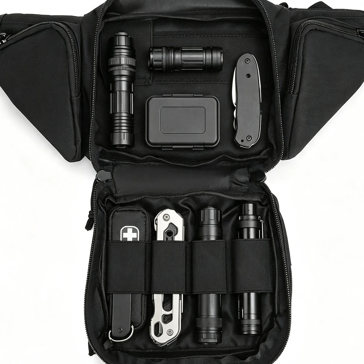 Tactical Concealed Carry Fanny Pack Multifunctional EDC Waist Bag Outdoor Molle Storage Pouch for Camping Hiking