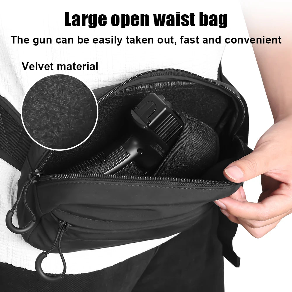 Concealed Carry Fanny Pack with Holster Pistol Pouch Bag Quick Access Gun Waist Bag for Men Women Outdoor EDC Waist Pack