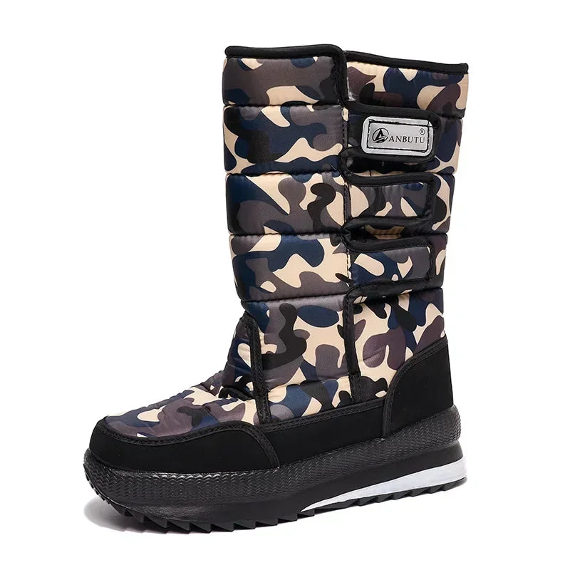 Men's Women's Snow Boots New Plush Warm Comfortable Couple Cotton Shoes Outdoor Fishing Anti Slip Waterproof Casual Shoes 2024