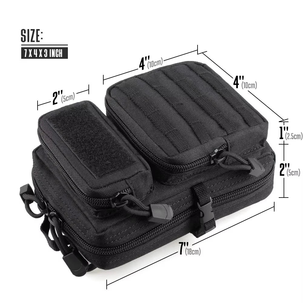 Mini Molle Utility Pouch, EDC Small Tool Pouch for Outdoor Hiking Camping, Phone & Gear Storage Bag
