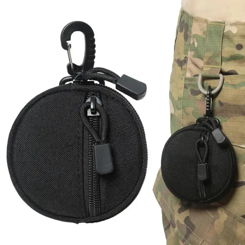 Mini EDC Tool Pouch Hunting Accessories Keychain Zipper Holder Earphone Key Wallet Coin Purses Utility Outdoor Hiking Waist Bag