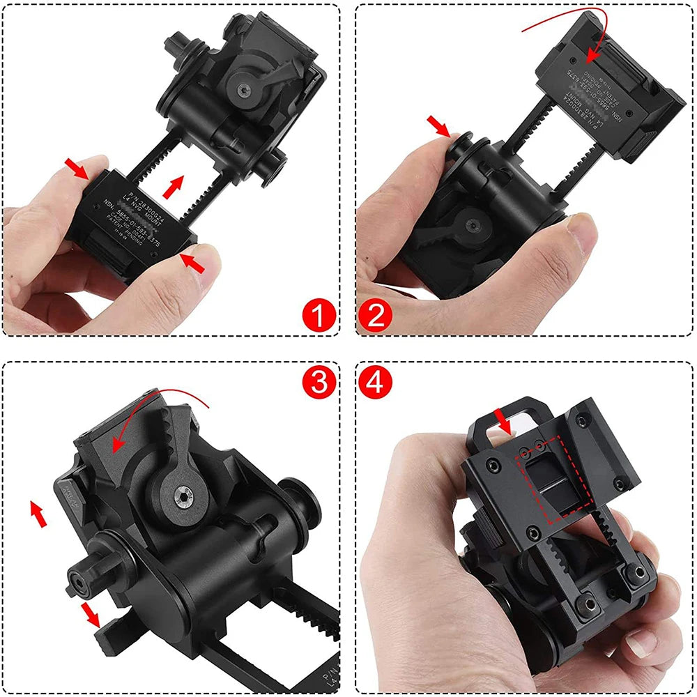 BOOIU New L4G24 NVG Tactical Helmet Mount Metal/Nylon Holder Bracket For PVS15/18  Goggles Night Vision Stent Helmet Accessories