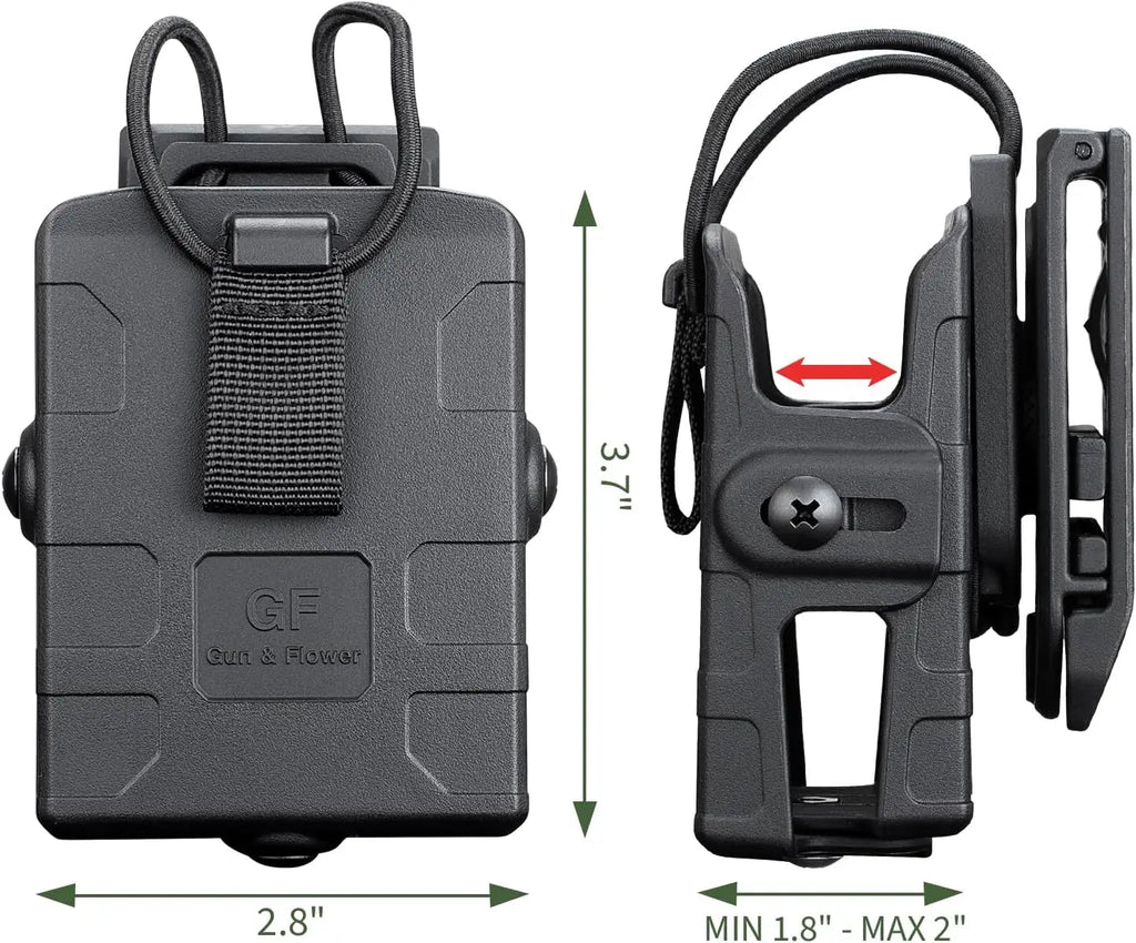 GUN & FLOWER Belt Clip – Durable Black for Radios, Secure Fit, Easy Attachment for Outdoor, Tactical, and Work Use