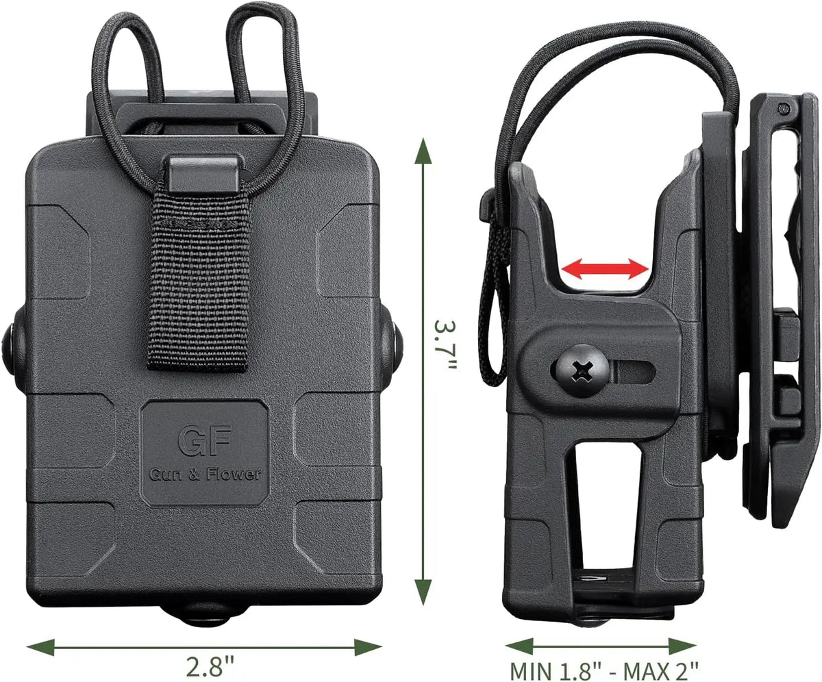 GUN & FLOWER Belt Clip – Durable Black for Radios, Secure Fit, Easy Attachment for Outdoor, Tactical, and Work Use