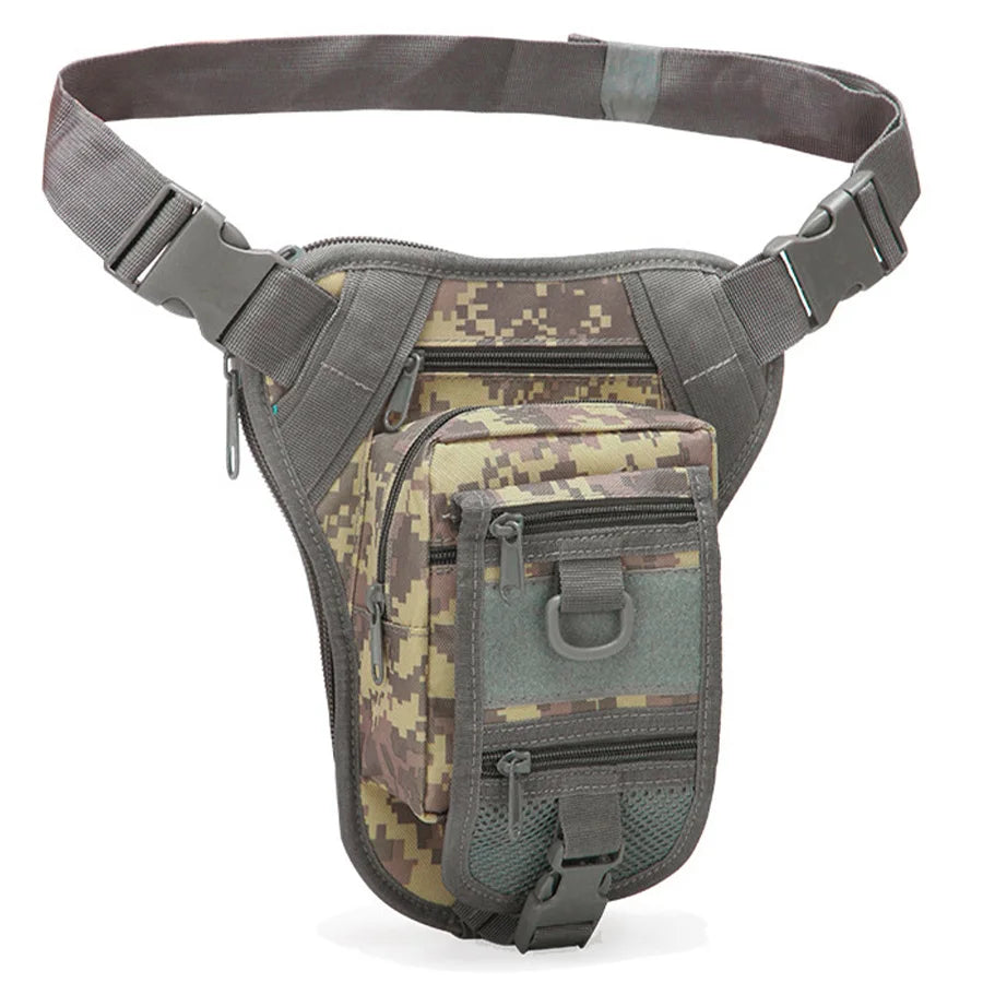 Camouflage outdoor sports waist bag training leg bag large capacity waterproof mountaineering waterproof multifunctional bag