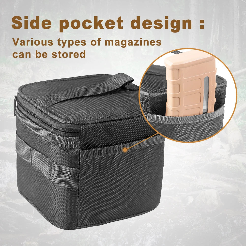 900D Tactical Ammo Bag Bullet Case Portable Ammunition Bag Ammo Storage Pouch Pistol Rifle Charger Holder for Shooting Range