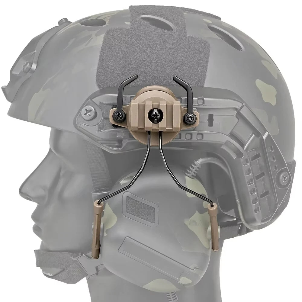 BOOIU Tactical Headphones Adapter Fast Helmet Rail Adapter CS Headphone Shooter Rail 60 Rotating Airsoft Helmet Rail Bracket