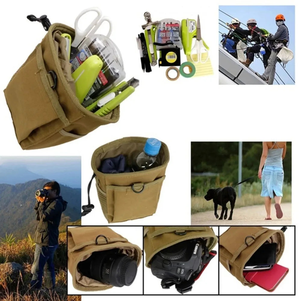1PC Molle Drawstring Magazine Dump Pouch Adjustable Utility Belt Fanny Hip Holster Bag Outdoor Hunting Accessories