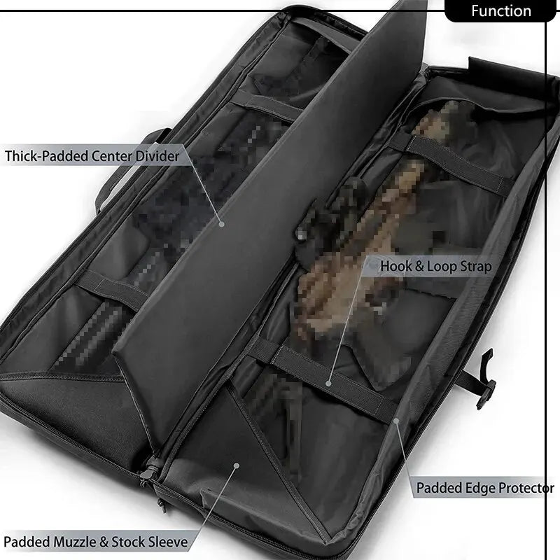 Tactical Rifle Case Backpack Waterproof Carbine Protect Rucksack 42 46inch Airsoft Portable Bags for Hunting Black