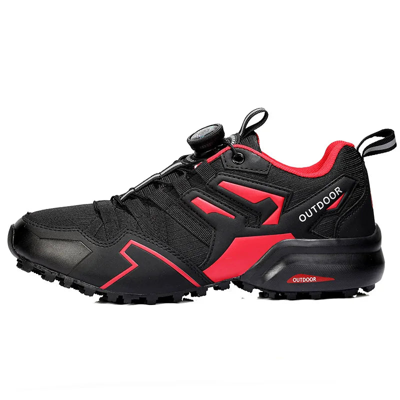 Durable Leather Hiking Shoes Men Lace Up Outdoor Trekking Sneakers Climbing Hunting Tactical Sports Shoes