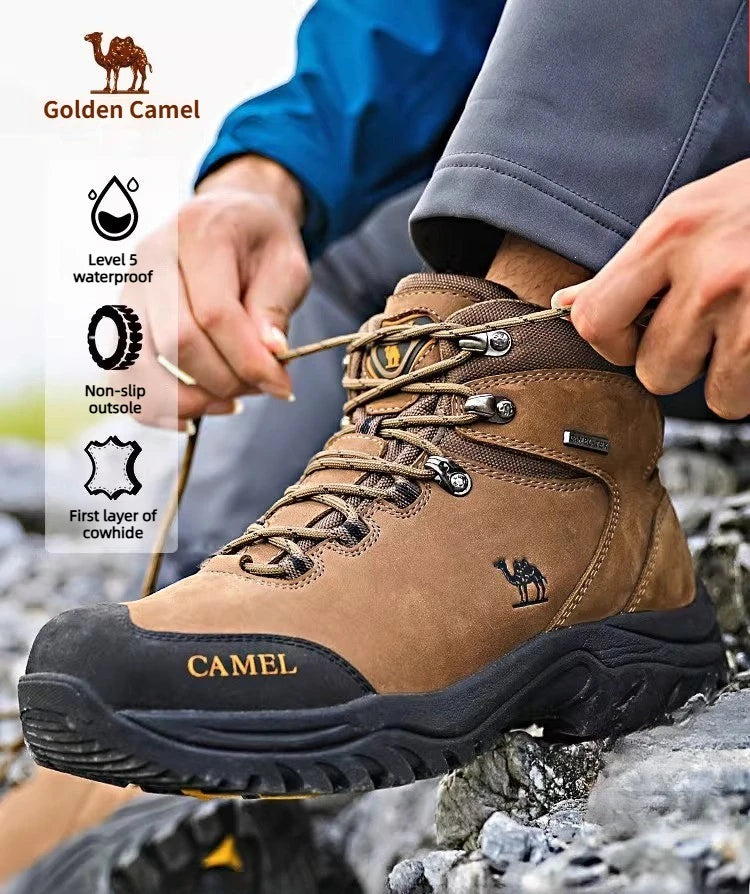 GOLDEN CAMEL Waterproof Hiking Shoes Outdoor High-top Tactical Military Boots Anti-Slip Male Sneakers Trekking Shoes For Men