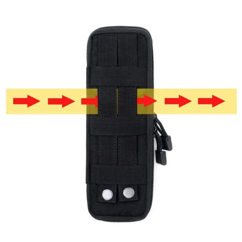 Outdoor MOLLE webbing long-term tool storage bag camping and hiking, durable zipper-style portable equipment protection bag